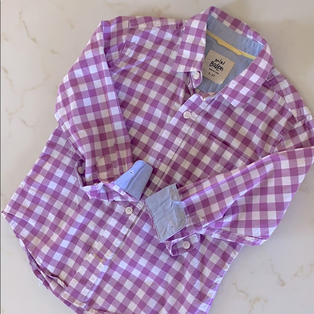 Mini Boden Gingham Button-Down
